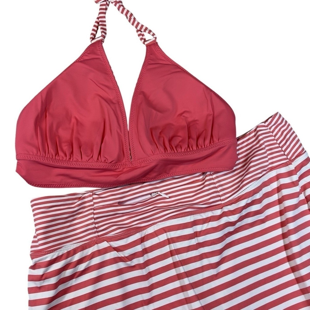Tommy Bahama Women's XL Breaker Bay Swim Skort Bikini Halter Reversible Swimsuit - Picture 2 of 16